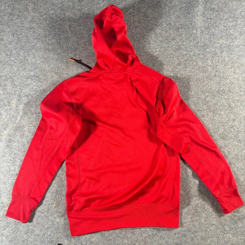 Nike Dri Fit Football Hoodie Red Athletic‎ Pullover Long Sleeve Size S CW3365